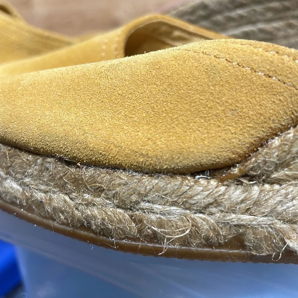 Jeffrey Campbell Sandals Wedge Heels Yellow Suede Espadrille EU 40 Size 10 9.5